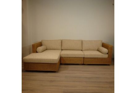 Dima XL Rieten Lounge Bank Rotan Links of Rechts